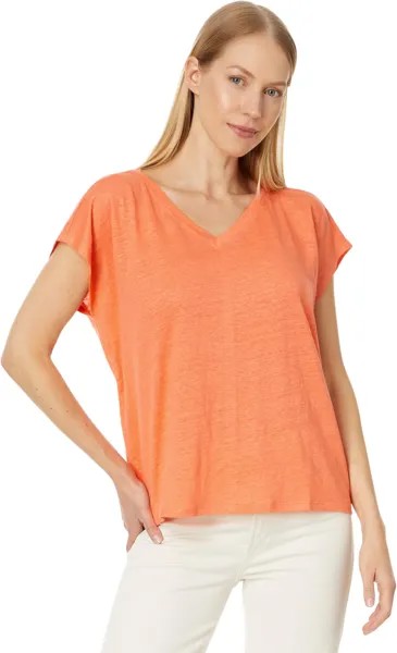 Футболка Eileen Fisher V-Neck Square Tee, цвет Guava