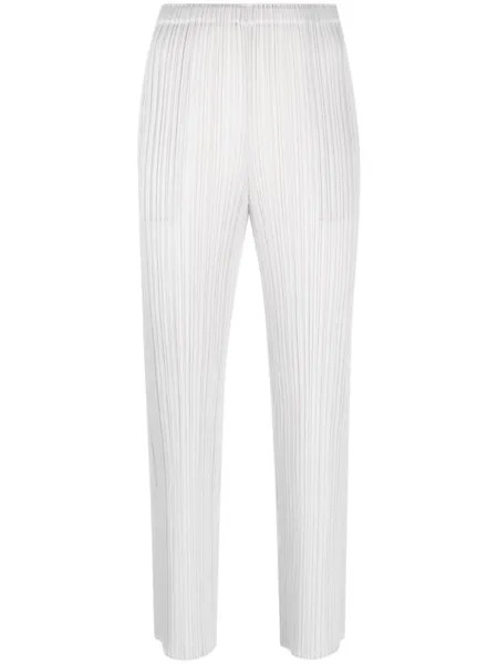 Укороченные зауженные брюки с плиссировкой Pleats Please Issey Miyake, серый