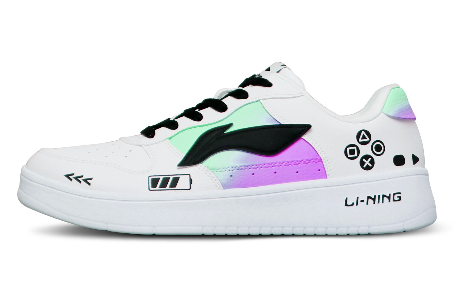 Кроссовки LINING Sports Life Collection Skateboarding Shoes Women's Low-top White/Green/Purple, белый