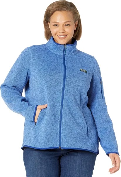 Куртка Plus Size Bean's Sweater Fleece Full Zip Jacket L.L.Bean, цвет Arctic Blue