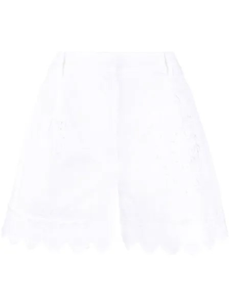 Simone Rocha broderie-anglaise cotton shorts, белый