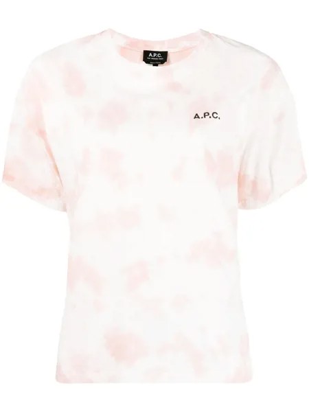A.P.C. футболка с принтом тай-дай и логотипом