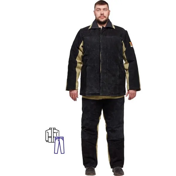 Костюм рабочий мужские NoBrand 102142 хаки/черные 48-50, 170-176