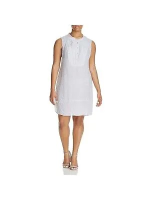 NIC+ZOE Женское серое платье прямого кроя с пуговицами и боковыми шлицами без рукавов плюс 2X