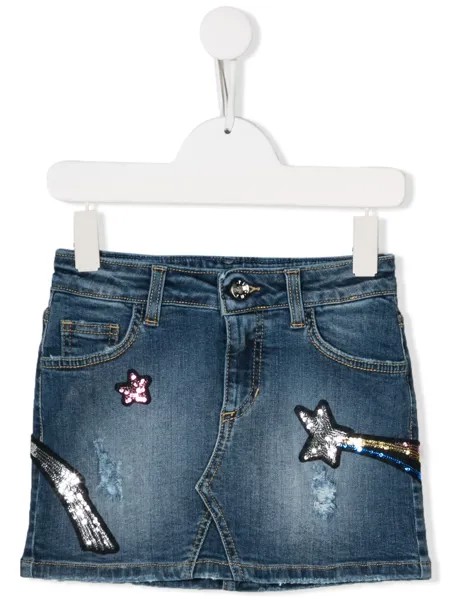 Msgm Kids декорированная джинсовая юбка
