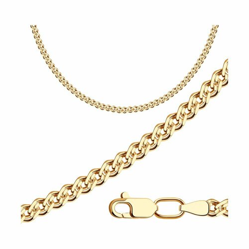Цепь Diamant online, серебро, 925 проба, золочение, длина 40 см, средний вес 6.75 г, , золотистый