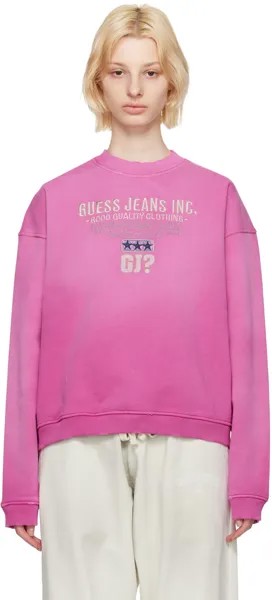 Розовый рваный свитшот Guess
