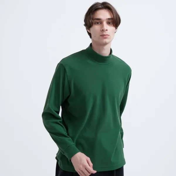 Водолазка из эластичного флиса Uniqlo, зеленый