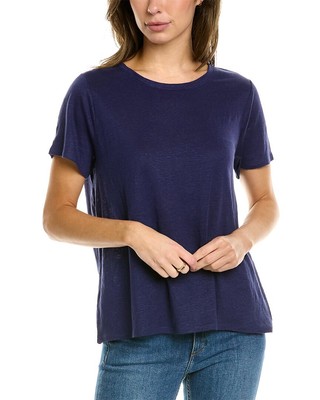 Женская льняная футболка Eileen Fisher с круглым вырезом