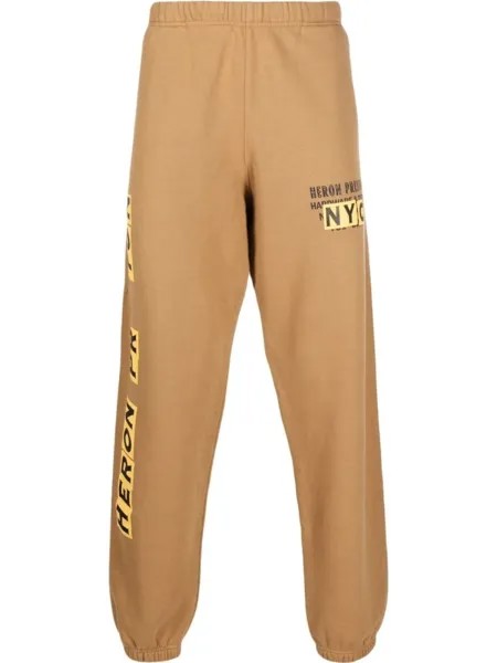 Heron Preston спортивные брюки с логотипом, коричневый
