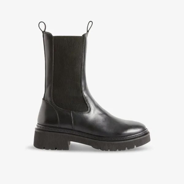 Кожаные ботинки челси средней высоты с эластичной резинкой по бокам Claudie Pierlot, цвет noir / gris