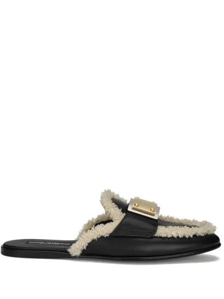 Dolce & Gabbana шлепанцы с логотипом, черный