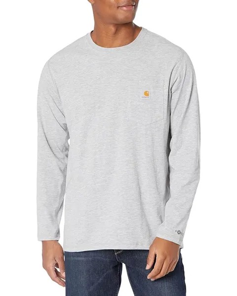 Футболка Carhartt Force Relaxed Fit Midweight Long Sleeve Pocket, цвет Heather Grey