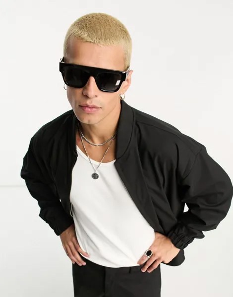 Черный бомбер в стиле 80-х ASOS DESIGN — часть комплекта