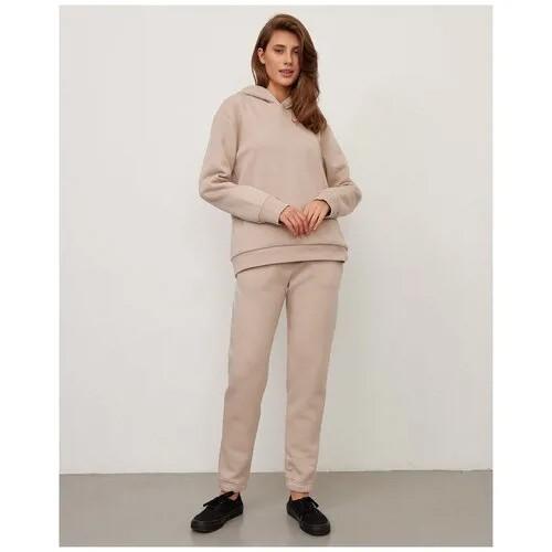 COCOS Утеплённые джоггеры Relaxed Fit из хлопка, бежевый, S