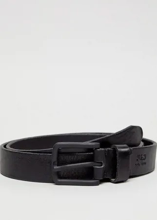 Черный кожаный ремень Jack & Jones