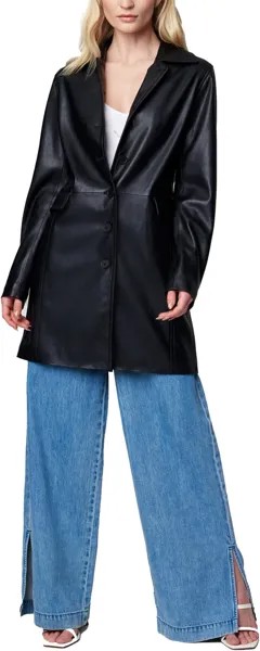 Куртка Black Leather Trench Coat Blank NYC, цвет Turning Point
