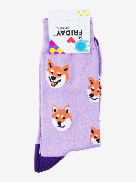 Носки с рисунками St.Friday Socks - Сиба Ину, Фиолетовый