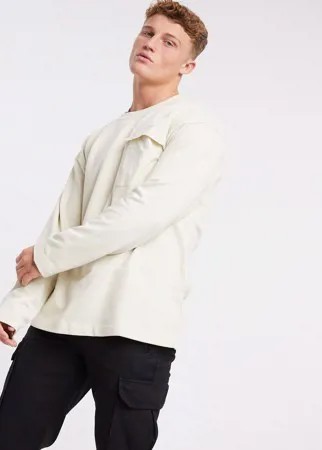 Кремовый свитшот с карманом New Look-Белый