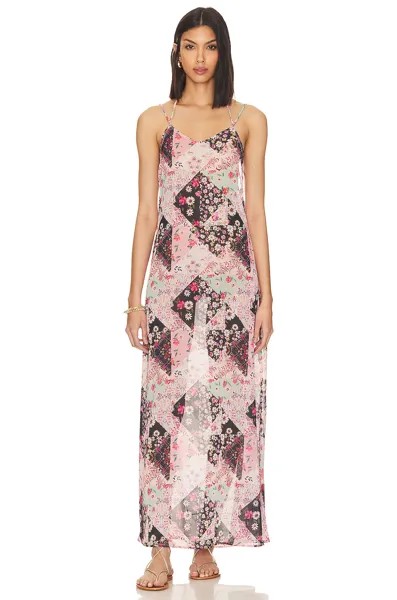 Платье макси Tularosa Zita Maxi Slip Dress, цвет Multi Patchwork