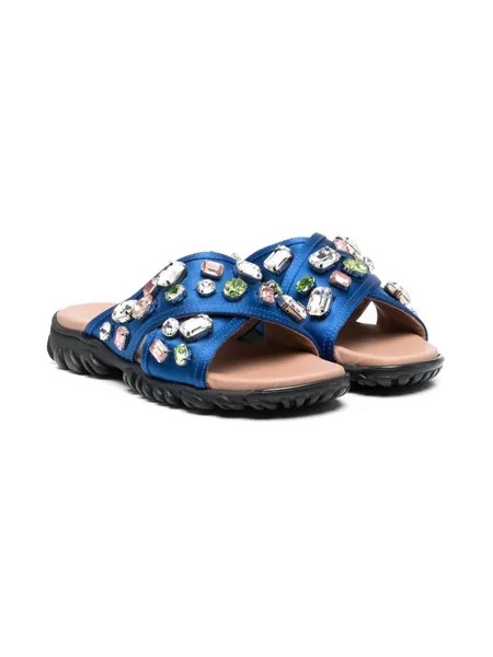 Marni Kids сандалии с кристаллами