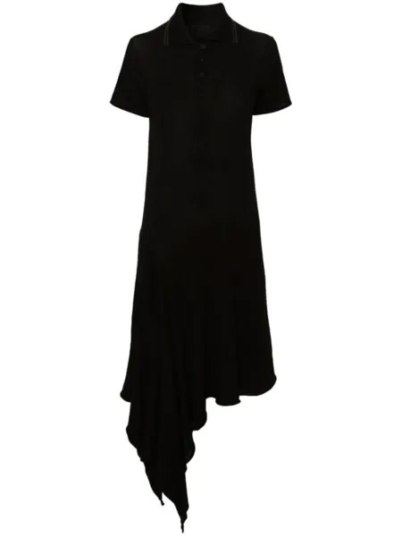 Yohji Yamamoto платье миди асимметричного кроя, черный