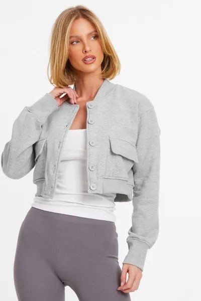 Серая куртка-бомбер QUIZ Clothing