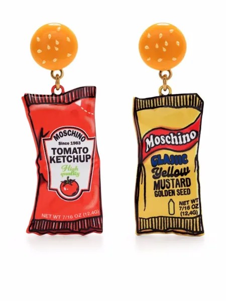 Moschino серьги-подвески Ketchup & Mustard