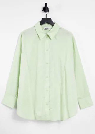 Зеленая поплиновая рубашка из органического хлопка Weekday Edyn-Зеленый цвет