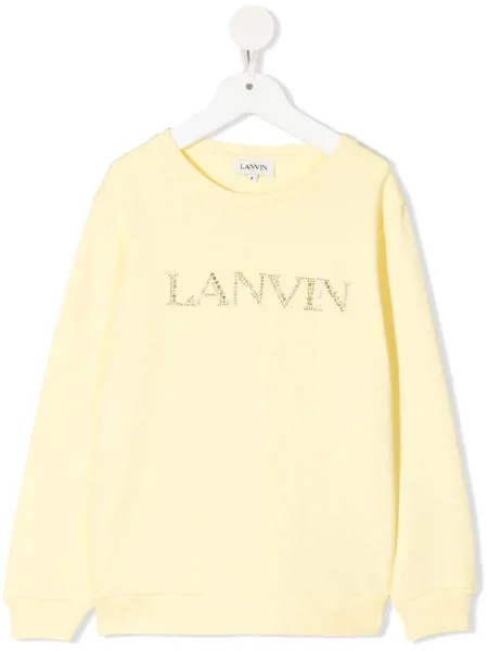 LANVIN Enfant толстовка с логотипом из страз