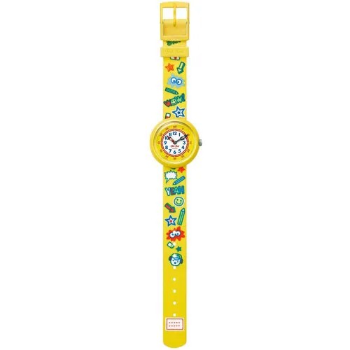 Наручные часы Flik Flak, корпус пластик, ремешок текстиль, желтый