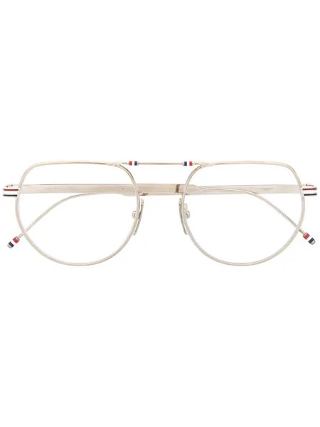 Thom Browne Eyewear очки в круглой оправе с полосками RWB