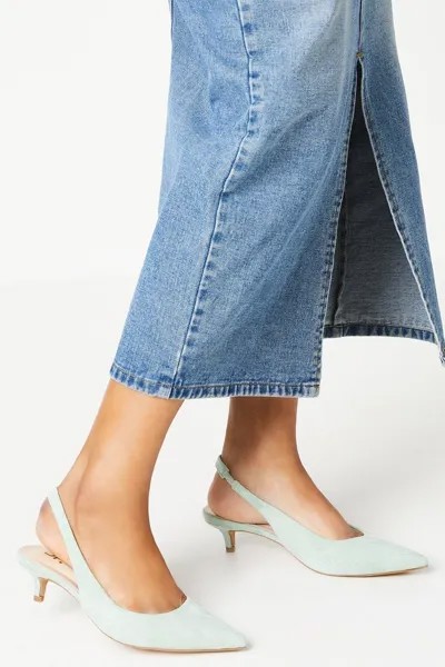 Туфли-лодочки Delilah на каблуке-рюмке с открытой пяткой Dorothy Perkins, зеленый
