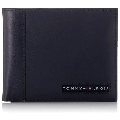 Бумажник TOMMY HILFIGER, натуральная кожа, отделение для карт, синий
