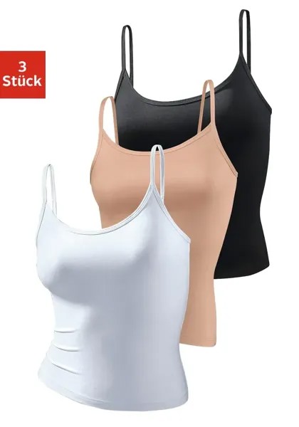 Топ-спагетти Vivance active (3 шт.) из мягкой микрофибры, белый
