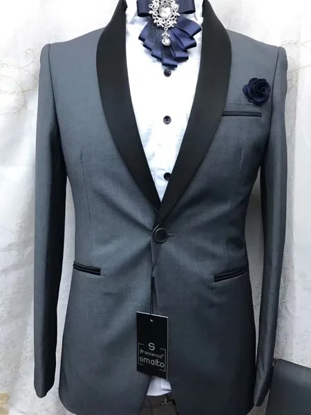 2018 новый бренд Черная шаль лацканы Slim Fit мужские свадебные костюмы Красивый смокинг для жениха белые мужские костюмы со штанами 2 шт куртка
