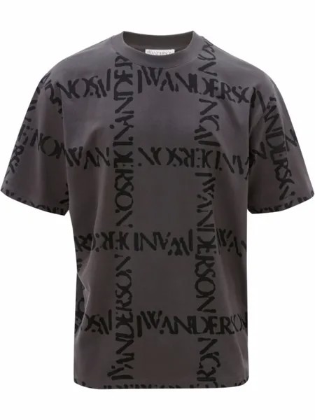 JW Anderson футболка с логотипом, серый