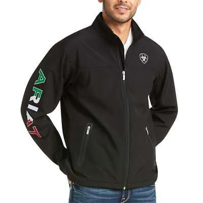 Ariat New Team Softshell Mexico Full Zip Jacket Mens Black Coats Jackets Outerwe