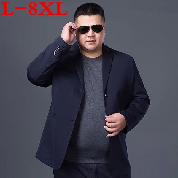 Размера плюс 8XL 7XL 6XL модный блейзер мужской повседневный жакет однотонный мужской блейзер из хлопка мужской классический мужской костюм ку...