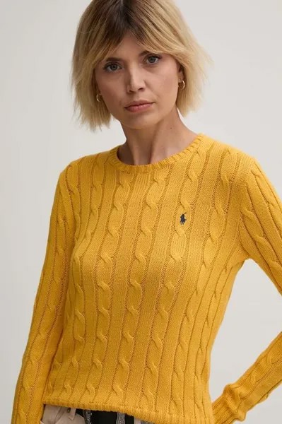 Хлопковый свитер Polo Ralph Lauren, желтый