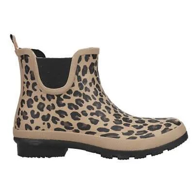 Corkys Yikes Leopard Rain Boots Womens Brown Casual Boots 80-9984-LEOP