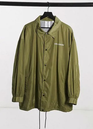 Спортивная куртка цвета хаки COLLUSION Unisex-Зеленый цвет