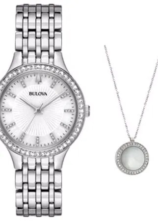 Японские наручные  женские часы Bulova 96X146. Коллекция Crystal Ladies