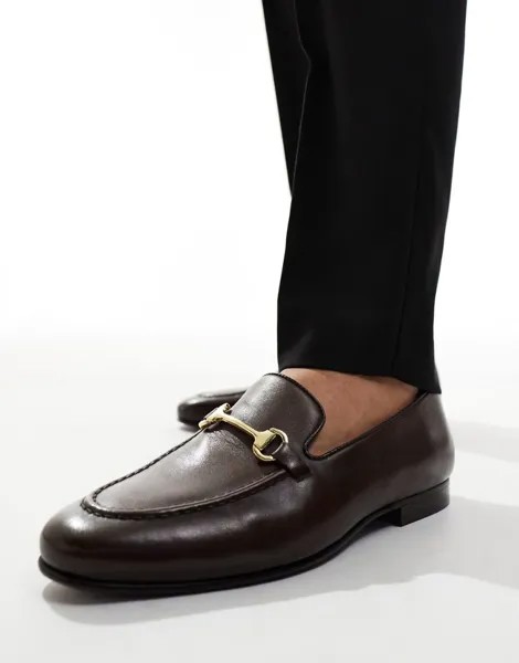 Walk London – Trent Trim – Коричневые кожаные лоферы