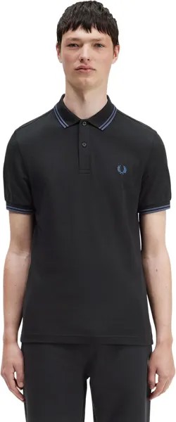 Рубашка-поло Twin Tipped Shirt Fred Perry, цвет Black/Midnight Blue