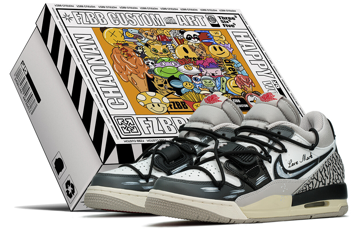 Кроссовки Jordan Legacy 312 Vintage Basketball Shoes Women's Low-top Black/white/gray, черный/белый/серый