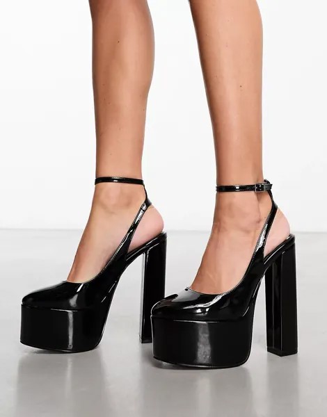 Туфли Asos Design Porter Platform High, черный