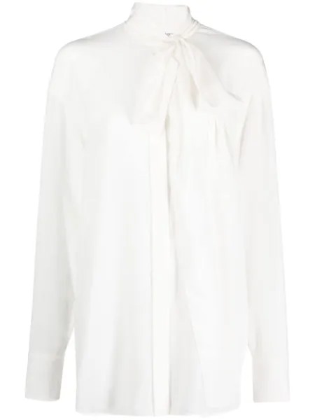 Sportmax шелковая блузка с бантом, белый