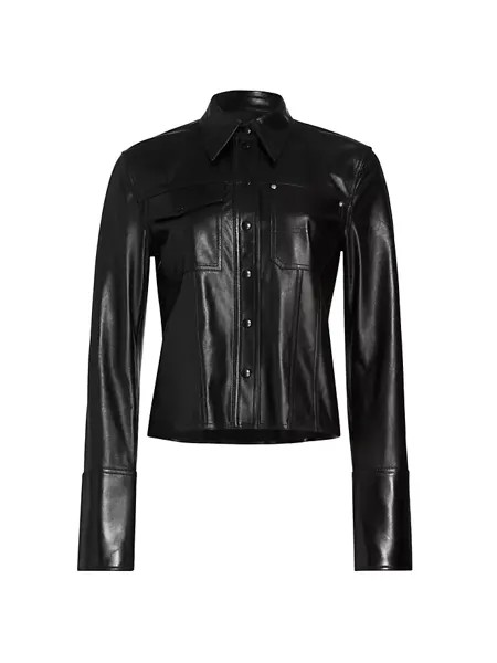 Кожаная куртка-рубашка Helmut Lang, черный