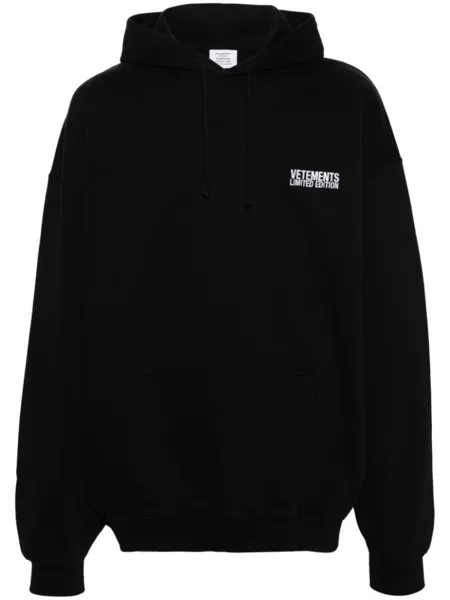 VETEMENTS худи с вышитым логотипом, черный